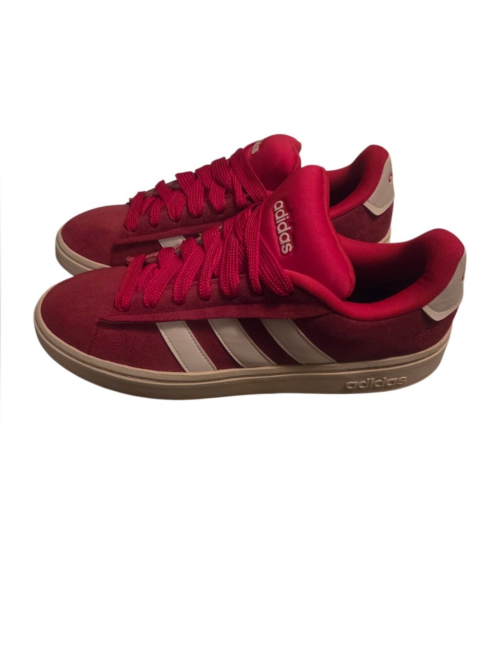 Grand Court Alpha 00s adidas Red Suede Low-Top Sneakers with White Stripes